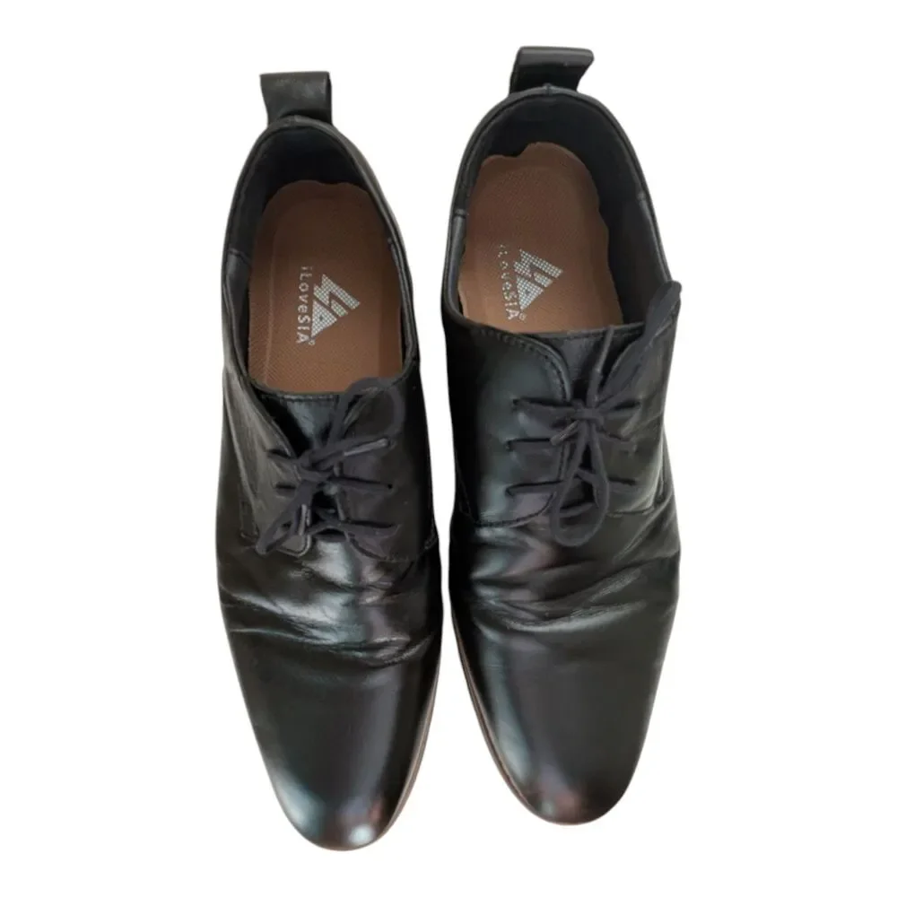 ILoveSia Soft Leather Casual Business Oxford Dress Shoes Black Men's Size 9.5